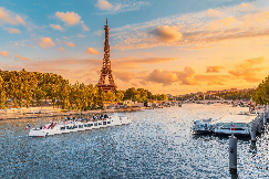 The Seine River with people on a cruise